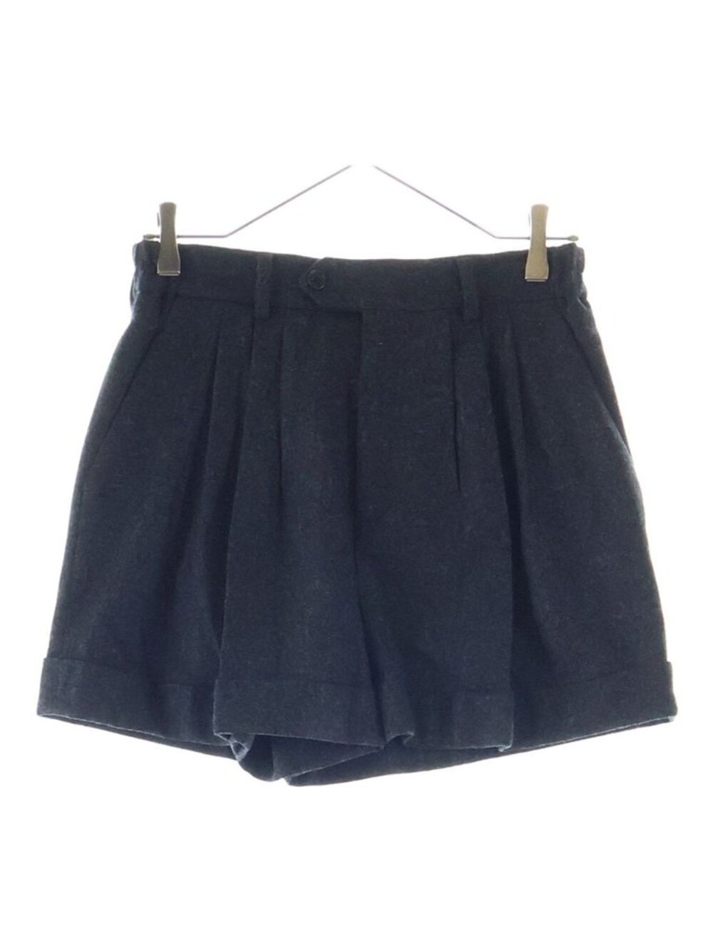 Celine Flannel Triple Pleated Shorts Gray
